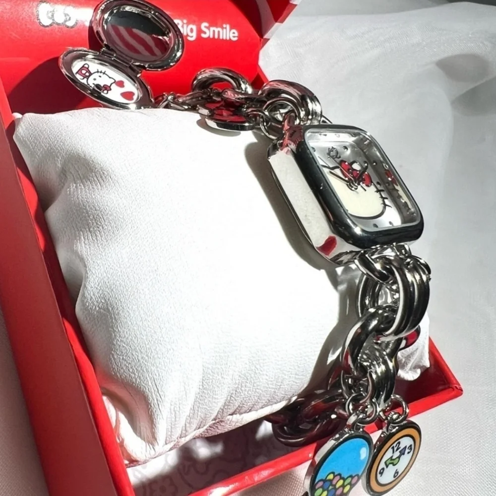 ❤️▪️HELLO KITTY▪️ by Sanrio  Silver Multi Hello Kitty Charm Bracelet Watch ✨️